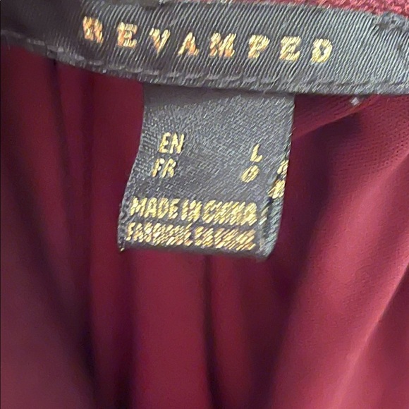 REVAMPED ~ MAROON LACY DRESS SIZE LARGE - Picture 7 of 8